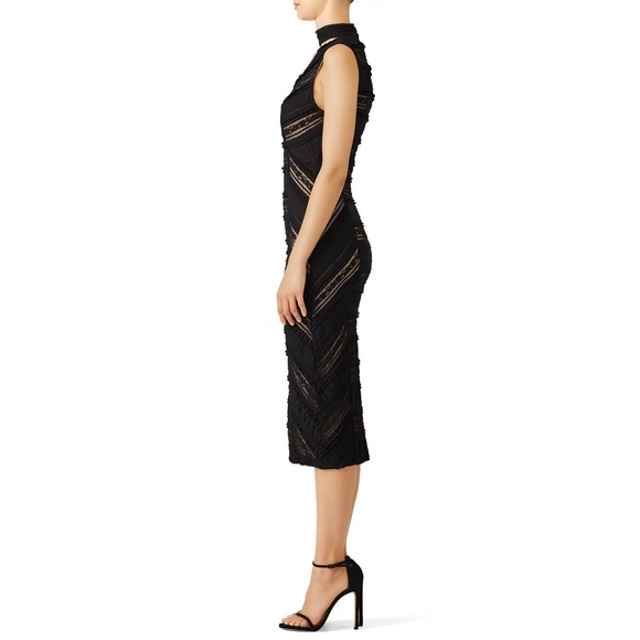 Cinq a Sept Black Stretch Lace Kora Dress - Picture 3 of 6
